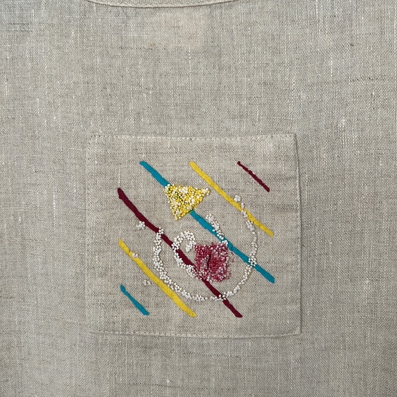 Vintage On the Rocks Women’s Linen Blouse - Picture 2 of 9